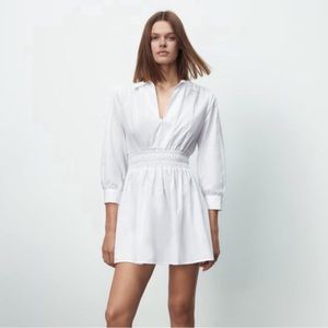 Zara white collar elastic dress
